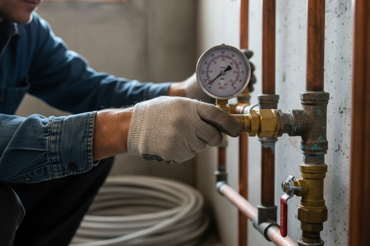 Pressure testing a repaired line during Water Line Repair in Murrells Inlet